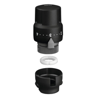 Głowica termostatyczna do armatury grzejnikowej dekoracyjnej. Z wbudowanym czujnikiem, elementem zabezpieczającym przed zmianą nastaw i specjalnym kluczem Wykończenie: czarne