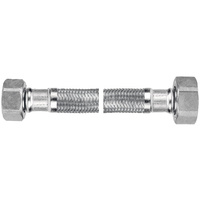 Wąż przyłączeniowy elastyczny FERRO z oplotem (stal), GW x GW, 3/8'' x 3/8'', długość 30 mm