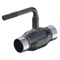 Zawór kulowy JIP-WW DN 80 PN25 L HI, uchwyt, ze zredukowanym przelotem, PN 25, DN 80, do wspawania