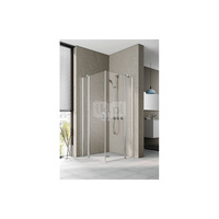 Kermi wejście narożne PEGA EPL 0900x 2000, połowa lewa, kolor srebro wysoki połysk, szkło ESG 6 mm przezroczyste