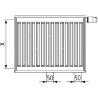 Grzejnik płytowy typ 33 KERMI X2 Profil-Vplus, lewy, z osłonami wym. 400 x 1600 mm, kolor biały, moc 2613 W