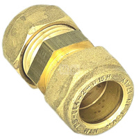 Złączka prosta skręcana QIK Do rur miedzianych, mosiądz, 22 mm (złącze skręcane x złącze skręcane)