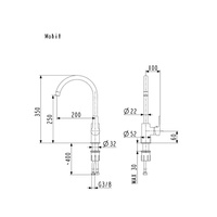 Bateria zlewozmywakowa stojąca KFA Armatura MOHIT, obrot. wylewka, uchwyt boczny, kolor chrom, mosiądz