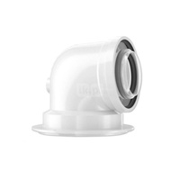 Adapter kotła (2717), z kolanem powietrzno-spalinowym 87st. fi80/125 z króćcami pomiarowymi, bez rewizji, PP/stal nierdzewna