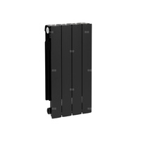 Grzejnik żeberkowy KFA Armatura ADR600/4 aluminium, podłączenie boczne 670 x 322 mm, kolor czarny