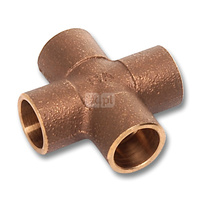 Czwórnik SANHA 4180 brąz 15 mm, lut wewnętrzny x lut wewnętrzny x lut wewnętrzny x lut wewnętrzny