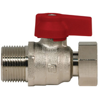 Zawór kulowy QIK 1/2'' GW x GZ prosty, uchwyt: rączka (czerwona)