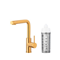 DUERO PURE BASIC BATERIA KUCHENNA Z FUNKCJĄ FILTRACJI WODY, BRUSHED GOLD + ZESTAW FILTRUJĄCY PROFINE SILVER S