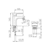 Bateria bidetowa KFA Armatura KORUND, kolor chrom