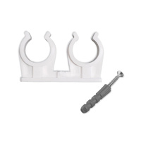 Uchwyt podwójny do rur ze śrubą i kołkiem 22 ( 1 op. 50 szt. )