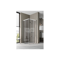 Wejście narożne Nica C2L 0900x2000 (drzwi przesuwne) - część lewa, kolor srebro wysoki połysk, szkło ESG 6 mm przezroczyste