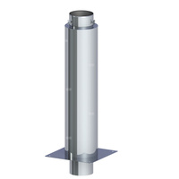 Izolowane przedłużenie komina dymowego fi 200mm z adapterem nasady grubość 1,0mm L=850mm