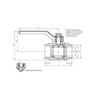 Zawór wodny PERFEXIM 1504 lut zewnętrzny 28 mm x lut zewnętrzny 28 mm