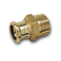 Nypel SANHA PURAPRESS, brąz, 18 mm x 1/2'' (zw x GZ)