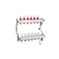 PHA-127 7-obwodowy PN6 Rozdzielacz ze stali nierdzewnej z odpowietrznikiem automatycznym do ogrzewania podłogowego