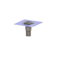 Wpust Ferrofix DN100, odpł.pionowy, z nasadką nierdz. i kratką szczel.nierdz. 138x138, sys.125