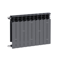 Grzejnik żeberkowy KFA Armatura G600F/10 aluminium, podłączenie boczne 672 x 805 mm, kolor grafit