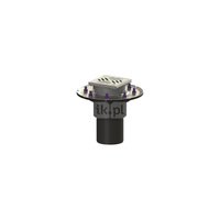 Wpust KESSEL Ecoguss z 1 przyłączem DN 100, odpływ pionowy (zdejmowany), kratka 120x120mm stal nierdzewna