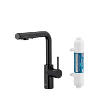 DUERO PURE BASIC PULL-OUT BATERIA KUCHENNA Z FUNKCJĄ FILTRACJI WODY I WYCIĄGANĄ WYLEWKĄ, CZARNA + FILTR HYDRO+