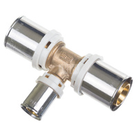 Trójnik QIK Zaprasowywany redukcja mosiądz 26 mm x 20 mm x 26 mm (złącze zaprasowywane)