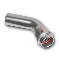 Łuk 45' SANHA NiroTherm Industry nyplowy, stal nierdzewna, 88,9 mm (zw x zw)