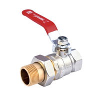 Zawór kulowy PERFEXIM PHA-007/R mosiądz niklowany, PN30 1'' GZ x GW, uchwyt: dźwignia