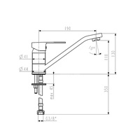 Bateria zlewozmywakowa stojąca KFA Armatura MOHIT, obrot., płaska wylewka, kolor chrom, mosiądz