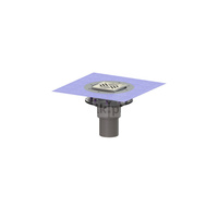 Wpust Practicus,DN100, odpł.pionowy, z nasadką Variofix i kratką/ramą nierdz. 138x138