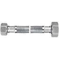 Wąż przyłączeniowy elastyczny FERRO z oplotem (stal), GW x GW, 1/2'' x 3/4'', długość 30 mm
