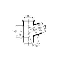Trójnik MAGNAPLAST KG 2000 KGEA 45' PP-md DN 250 x DN 160 x DN 250 (ww x ww x wz), kolor zielony