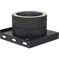 Płyta fundamentowa fi 180mm z odpływem skroplinw dół (nypel 1/2") lakierowana na czarno w dół (nypel 1/2") lakierowana na czarno