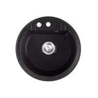 MEZZO II zlewozmywak granitowy 1-komorowy fi51, grafit shine