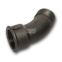 Łuk 45' SANHA 40#, żeliwo (czarny), 3/8'' (GW x GZ)