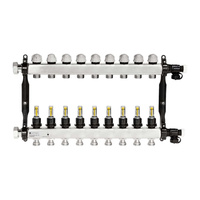 Rozdzielacz do ogrzewania podłogowego AFRISO ProCalida VA 1C 9-obieg. stal nierdzewna GZ 1'' x euroconus 3/4''