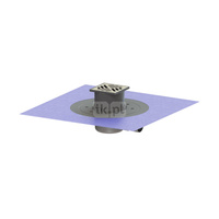 Wpust KESSEL Superflat z 1 przyłączem DN 40, odpływ pionowy (zdejmowany), kratka 100x100mm stal nierdzewna