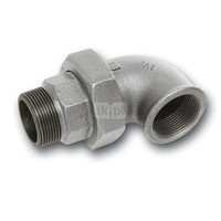 Śrubunek 45' SANHA 98# Trzyczęściowy, żeliwo (ocynk), 3/4'' (GW x GZ)