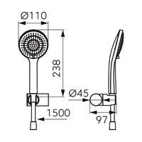 NOSTRIS zestaw natryskowy punktowy, czarny