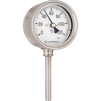 Termometr bimetaliczny AFRISO BiTh Ch, D402 fi 160 mm 0…60'C tuleja 100 mm połączenie rad
