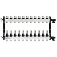 Rozdzielacz do ogrzewania podłogowego AFRISO ProCalida VA 1C 11-obieg. stal nierdzewna GZ 1'' x euroconus 3/4''
