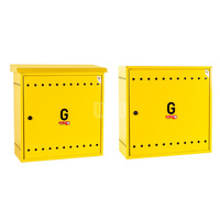 Skrzynka gazowa, 600x600x250, wolnostojąca, metalowa, z płaskim daszkiem - brązowa