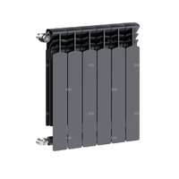 Grzejnik żeberkowy KFA Armatura G600F/6 aluminium, podłączenie boczne 672 x 483 mm, kolor grafit