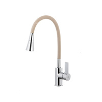 Bateria RUMBA Duo kuchenna stojąca z elastyczną wylewką, chrom-beżowy