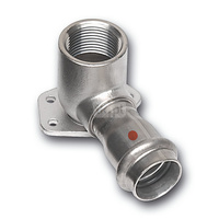 Kolano 90' SANHA NiroTherm Press ścienne, stal nierdzewna, 15 mm x 1/2'' (zw x GW)