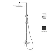 84404-11 Deszczownia WEGA z baterią natryskową naścienna chrom głowica 35