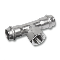 Trójnik SANHA NiroSan Press stal nierdzewna 28 mm x 3/4'' x 28 mm (zw x GW x zw)