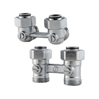 Moduł przyłączeniowy kątowy QIK mosiądz (niklowanie) 3/4'' x 1/2'' do grzejników