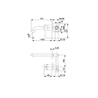 Bateria umywalkowa ścienna KFA Armatura MOZA, czarny, montaż podtynkowa