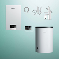 Pakiet - Kocioł gazowy jednofunkcyjny VAILLANT ecoTEC plus VC 20CS/1-5 kondensacyjny wiszący 2.8 - 21 kW + RegulatorsensoCOMFORT 720f + Zestaw powietrzno-spalinowy szachtowy + Zasobnik c.w.uVIH R 150/6 B