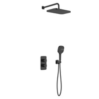 Zestaw natryskowy Malaga, termostatyczny, podtynkowy, black