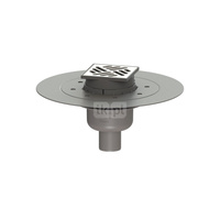 Wpust KESSEL Classic z 1 przyłączem DN 50, odpływ pionowy (zdejmowany), kratka 100x100mm stal nierdzewna